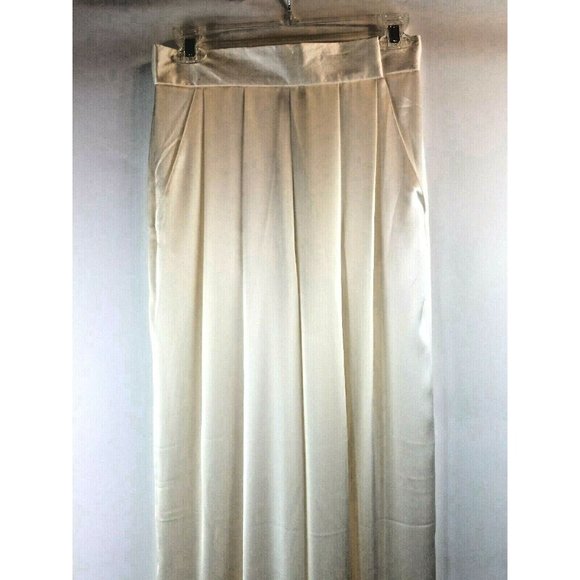 IB Diffusion VTG Ivory Satin Pleated Pants 10 - Picture 4 of 9
